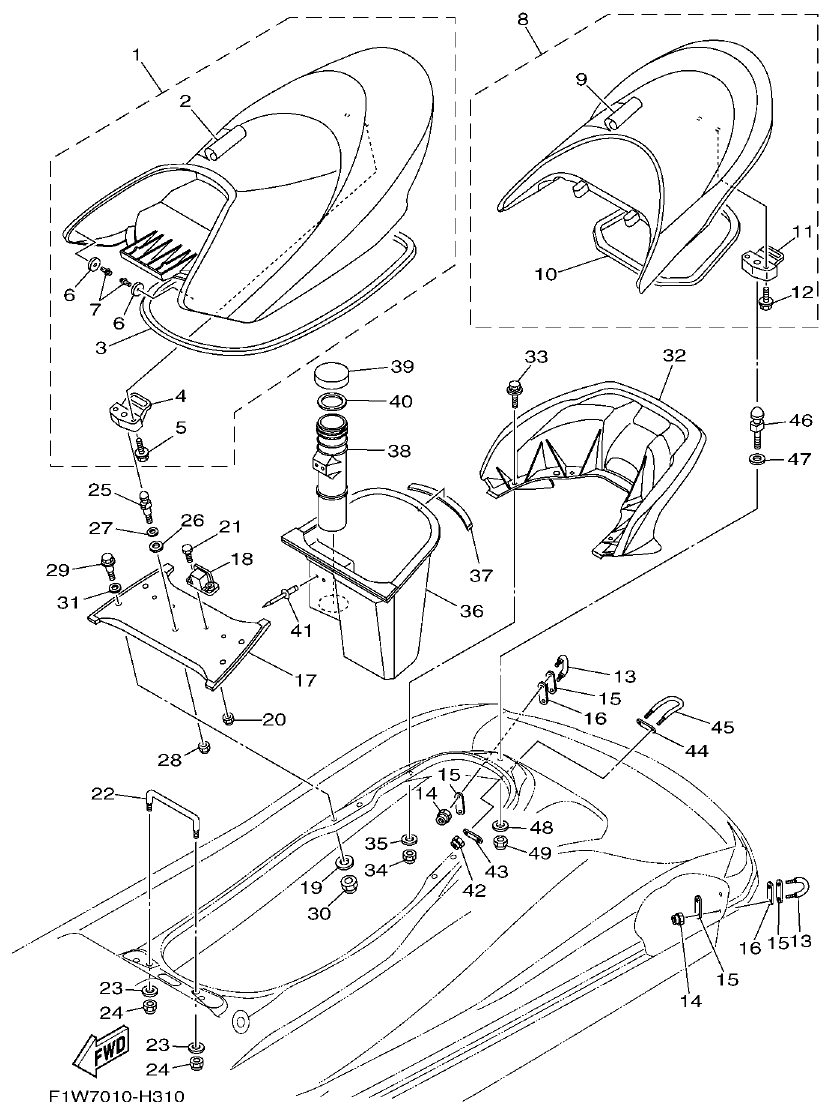 Yamaha FY1800-1HF2H300EA(1)_DE SEAT & UNDER LOCKER parts diagram